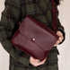Мінімалістична жіноча сумка через плече арт. 609b з натуральної вінтажної шкіри бордового кольору 609b_bordo фото 1 Boorbon
