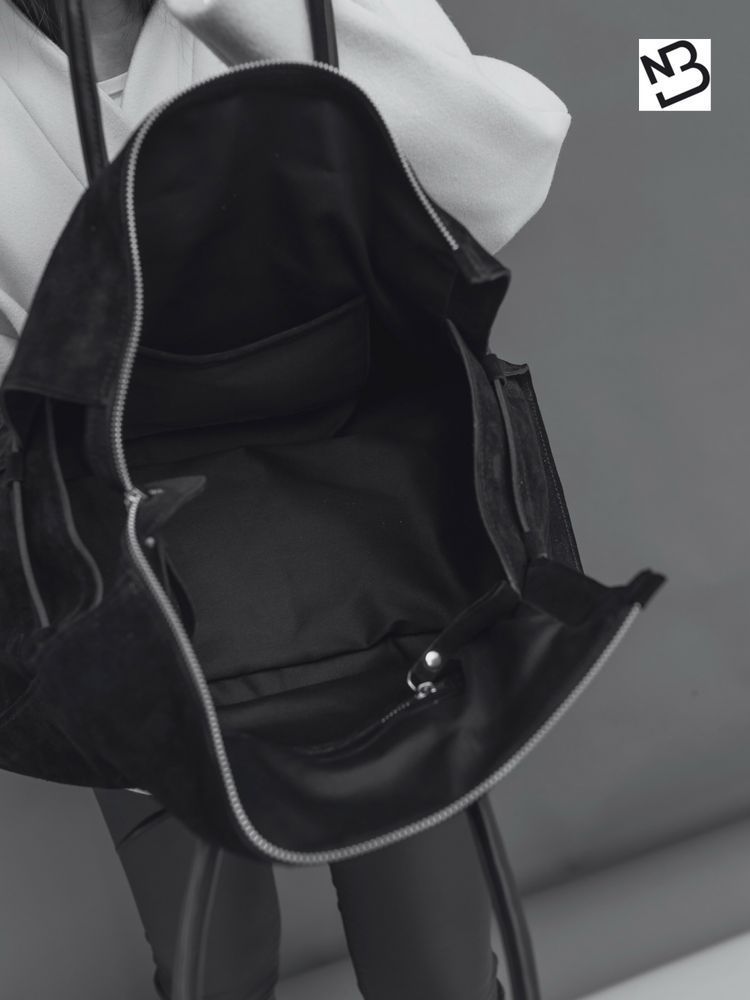 Елегантна жіноча сумка шопер арт. Joo ручної роботи з натуральної замші коричневого кольору joo_brown_suede Boorbon