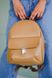 Жіночий міні-рюкзак ручної роботи арт.520 з натуральної шкіри з легким глянцевим ефектом кольору капучино 520_khaki фото 3 Boorbon