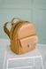 Женский мини-рюкзак ручной работы арт.520 из натуральной кожи с легким глянцевым эффектом цвета капучино 520_khaki фото 8 Boorbon