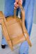 Жіночий міні-рюкзак ручної роботи арт.520 з натуральної шкіри з легким глянцевим ефектом кольору капучино 520_khaki фото 5 Boorbon