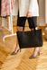 Вместительная женская сумка шоппер арт. 603i черного цвета из натуральной кожи с легким матовым эффектом