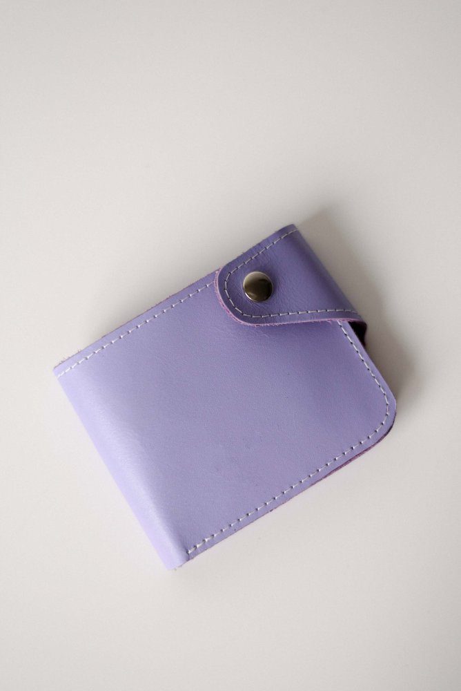 Місткий гаманець ручної роботи арт. 101 лавандового кольору з натуральної шкіри 101_bordo Boorbon