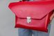 Стильна жіноча сумка незвичайної форми арт. Z003 ручної роботи з натуральної шкіри з легким глянцевим ефектом червоного кольору z003_black фото 4 Boorbon
