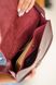 Женская полукруглая сумка через плечо арт. 615 ручной работы из натуральной кожи с глянцевым эффектом бордового цвета 615_cappucino  фото 5 Boorbon