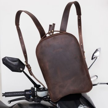 Стильный минималистичный рюкзак из арт. Well ручной работы из натуральной винтажной кожи коричневого цвета
