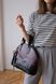 Жіноча сумка бриф кейс арт. Daily з натуральної шкіри з ефектом легкого глянцю чорно-бордового кольору Daily_grey фото 8 Boorbon