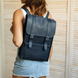Місткий жіночий рюкзак ручної роботи арт. 510 з натуральної вінтажної шкіри синього кольору