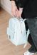 Жіночий міні-рюкзак ручної роботи арт.520 з натуральної шкіри з легким матовим ефектом блакитного кольору 520_khaki фото 3 Boorbon