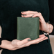 Жіночий гаманець на кнопці ручної роботи арт. 104 зеленого кольору з натуральної вінтажної шкіри 104_cognk фото 1 Boorbon