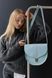 Женская полукруглая сумка через плечо арт. 615 ручной работы из натуральной кожи с глянцевым эффектом голубого цвета 615_blue_kaiser фото 10 Boorbon