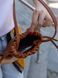 Мініатюрна сумка крос-боді на затяжках арт. Pouch з натуральної фактурної шкіри коньячного кольору pouch_cogn_flotar фото 11 Boorbon