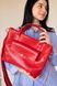 Класична містка жіноча сумка арт. 650 ручної роботи з натуральної шкіри з ефектом легкого глянцю червоного кольору 650_black фото 2 Boorbon