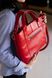 Класична містка жіноча сумка арт. 650 ручної роботи з натуральної шкіри з ефектом легкого глянцю червоного кольору 650_black фото 4 Boorbon