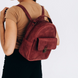 Женский мини-рюкзак ручной работы арт.520 из натуральной винтажной кожи бордового цвета 520_khaki фото 1 Boorbon