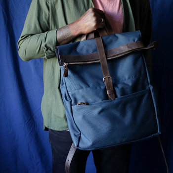 Стильний чоловічий рюкзак ручної роботи арт. Lumber з натуральної вінтажної шкіри коричневого кольору