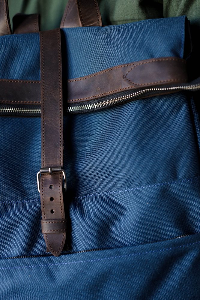 Стильний чоловічий рюкзак ручної роботи арт. Lumber з натуральної вінтажної шкіри коричневого кольору