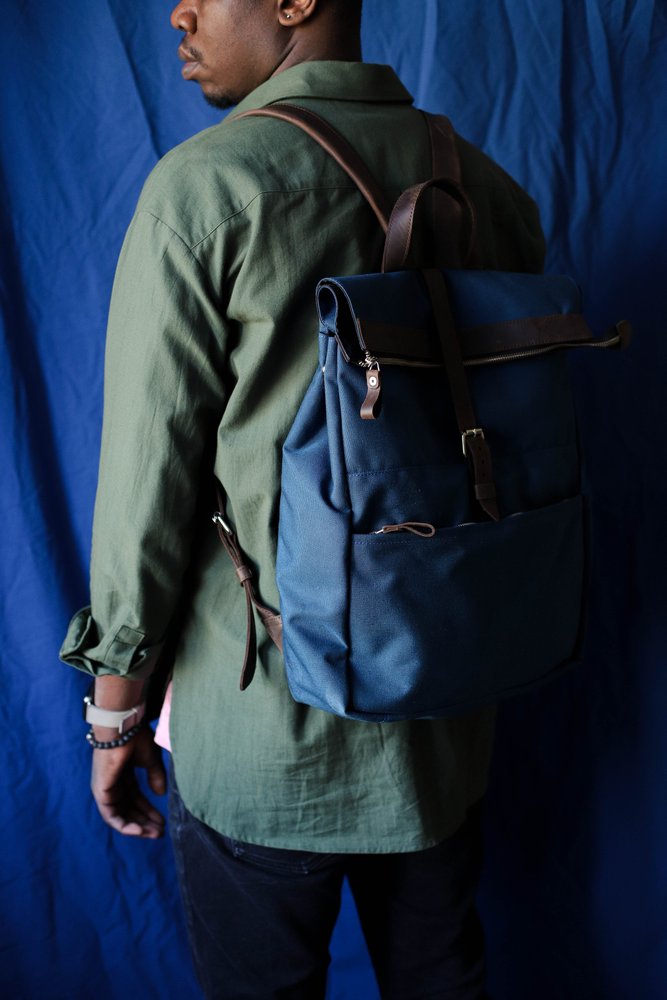 Стильний чоловічий рюкзак ручної роботи арт. Lumber з натуральної вінтажної шкіри коричневого кольору lumber_cognk Boorbon