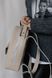 Стильний жіночий міні-рюкзак ручної роботи арт. 519 з натуральної шкіри з глянцевим ефектом кольору слонова кістка 519_slonova_kistka фото 5 Boorbon