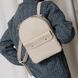 Стильный женский мини-рюкзак ручной работы арт. 519 из натуральной кожи с глянцевым эффектом цвета слоновая кость 519_slonova_kistka Boorbon