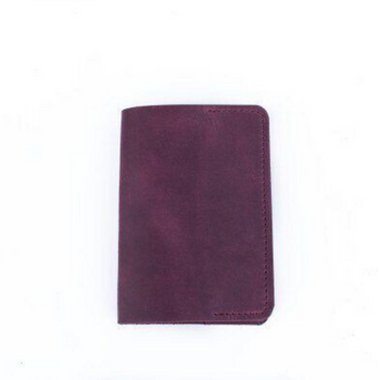 Обкладинка для паспорта ручної роботи арт. 401 бордового кольору з натуральної вінтажної шкіри