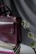 Зручна і стильна жіноча сумка арт. 639 ручної роботи з натуральної шкіри бордового кольору з ефектом легкого глянцю 639_bordo фото 7 Boorbon