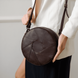 Круглая женская сумка через плечо арт. 630 ручной работы из натуральной винтажной кожи коричневого цвета