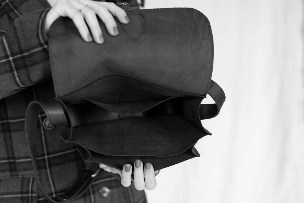 Вінтажна жіноча сумка через плече арт. 633 ручної роботи з натуральної шкіри коричневого кольору 633_blue Boorbon