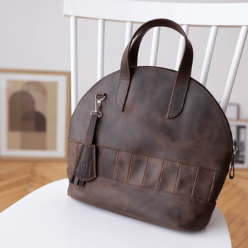 Женская сумка бриф кейс арт. Daily из натуральной кожи с винтажным эффектом коричневого цвета Daily_grey Boorbon