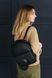Жіночий міні-рюкзак ручної роботи арт.520 з натуральної шкіри з легким матовим ефектом чорного кольору 520_khaki фото 2 Boorbon
